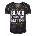 Black Engineers Matter Black Pride Men's Short Sleeve V-neck 3D Print Retro Tshirt Black