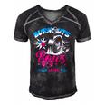 Burnouts Or Bows Gender Reveal Baby Party Announce Uncle Men's Short Sleeve V-neck 3D Print Retro Tshirt Black