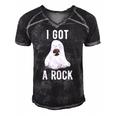Cute Ghost Halloween I Got A Rock Men's Short Sleeve V-neck 3D Print Retro Tshirt Black