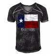 Dayton Tx Texas Flag City State Gift Men's Short Sleeve V-neck 3D Print Retro Tshirt Black