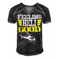 Helicopter Pilot Flight Medic Funny Feeling Good Men's Short Sleeve V-neck 3D Print Retro Tshirt Black