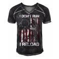 I Dont Run I Reload Gun American Flag Patriots On Back  Men's Short Sleeve V-neck 3D Print Retro Tshirt Black