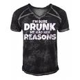 Im Sure Drunk Me Had Her Reasons Men's Short Sleeve V-neck 3D Print Retro Tshirt Black