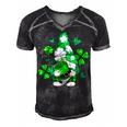 Love Gnomes Irish Shamrock St Patricks Day Four Leaf Clover  Men's Short Sleeve V-neck 3D Print Retro Tshirt Black