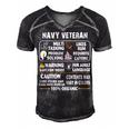 Navy Veteran - 100 Organic Men's Short Sleeve V-neck 3D Print Retro Tshirt Black