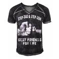 Step-Dad & Step-Son - Best Friends Men's Short Sleeve V-neck 3D Print Retro Tshirt Black