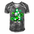 Love Gnomes Irish Shamrock St Patricks Day Four Leaf Clover Men's Short Sleeve V-neck 3D Print Retro Tshirt Brown