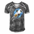 Argentina Soccer Argentinian Flag Pride Soccer Player Men's Short Sleeve V-neck 3D Print Retro Tshirt Grey