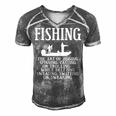 Art Of Fishing Men's Short Sleeve V-neck 3D Print Retro Tshirt Grey