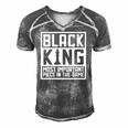 Black King The Most Important Piece In The Game African Men Men's Short Sleeve V-neck 3D Print Retro Tshirt Grey