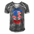 Cheer Dad Proud Fathers Day Cheerleading Girl Competition Men's Short Sleeve V-neck 3D Print Retro Tshirt Grey
