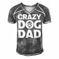 Crazy Dog Dad V2 Men's Short Sleeve V-neck 3D Print Retro Tshirt Grey