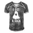 Cute Ghost Halloween I Got A Rock Men's Short Sleeve V-neck 3D Print Retro Tshirt Grey