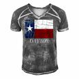 Dayton Tx Texas Flag City State Gift Men's Short Sleeve V-neck 3D Print Retro Tshirt Grey