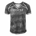 Definition Of Dissent Differ In Opinion Or Sentiment Men's Short Sleeve V-neck 3D Print Retro Tshirt Grey