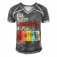 Eat Sleep Make Beats Beat Makers Music Producer Mens Dj Dad Men's Short Sleeve V-neck 3D Print Retro Tshirt Grey
