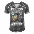 Fishing - Its All About Respect Men's Short Sleeve V-neck 3D Print Retro Tshirt Grey