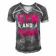 Gym And Tonic Workout Exercise Training Men's Short Sleeve V-neck 3D Print Retro Tshirt Grey