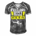 Helicopter Pilot Flight Medic Funny Feeling Good Men's Short Sleeve V-neck 3D Print Retro Tshirt Grey