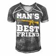 Mans Best Friend V2 Men's Short Sleeve V-neck 3D Print Retro Tshirt Grey