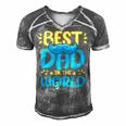 Mens Best Dad In The World For A Dad   Men's Short Sleeve V-neck 3D Print Retro Tshirt Grey