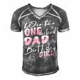Mens Winter Onederland Dad Of Birthday Girl 1St Birthday Theme Men's Short Sleeve V-neck 3D Print Retro Tshirt Grey