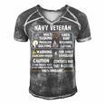 Navy Veteran - 100 Organic Men's Short Sleeve V-neck 3D Print Retro Tshirt Grey