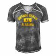 Orange Beach Al Alabama Gym Style Distressed Amber Print Men's Short Sleeve V-neck 3D Print Retro Tshirt Grey
