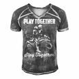 Play Together - Stay Together Men's Short Sleeve V-neck 3D Print Retro Tshirt Grey