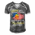 Widow Of Viet Nam Veteran Men's Short Sleeve V-neck 3D Print Retro Tshirt Grey