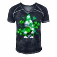 Love Gnomes Irish Shamrock St Patricks Day Four Leaf Clover Men's Short Sleeve V-neck 3D Print Retro Tshirt Forest