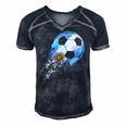 Argentina Soccer Argentinian Flag Pride Soccer Player Men's Short Sleeve V-neck 3D Print Retro Tshirt Navy Blue