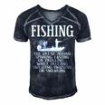 Art Of Fishing Men's Short Sleeve V-neck 3D Print Retro Tshirt Navy Blue