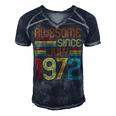 Awesome Since July 1972 Vintage 50Th Birthday 50 Years Old Men's Short Sleeve V-neck 3D Print Retro Tshirt Navy Blue