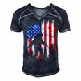 Bigfoot American Usa Flag Patriotic 4Th Of July Men's Short Sleeve V-neck 3D Print Retro Tshirt Navy Blue