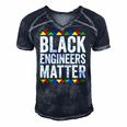 Black Engineers Matter Black Pride Men's Short Sleeve V-neck 3D Print Retro Tshirt Navy Blue