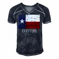 Dayton Tx Texas Flag City State Gift Men's Short Sleeve V-neck 3D Print Retro Tshirt Navy Blue