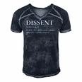 Definition Of Dissent Differ In Opinion Or Sentiment Men's Short Sleeve V-neck 3D Print Retro Tshirt Navy Blue