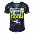 Helicopter Pilot Flight Medic Funny Feeling Good Men's Short Sleeve V-neck 3D Print Retro Tshirt Navy Blue