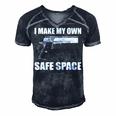 I Make My Own Safe Space Men's Short Sleeve V-neck 3D Print Retro Tshirt Navy Blue