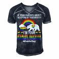 If Your Parents Arent Accepting Im Dad Now Of Identity Gay  Men's Short Sleeve V-neck 3D Print Retro Tshirt Navy Blue