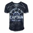 Im The Captain Boat Owner Boating Lover Funny Boat Captain Men's Short Sleeve V-neck 3D Print Retro Tshirt Navy Blue