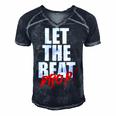 Let The Beat Drop Funny Dj Mixing Men's Short Sleeve V-neck 3D Print Retro Tshirt Navy Blue