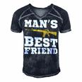 Mans Best Friend V2 Men's Short Sleeve V-neck 3D Print Retro Tshirt Navy Blue