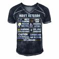 Navy Veteran - 100 Organic Men's Short Sleeve V-neck 3D Print Retro Tshirt Navy Blue