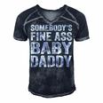 Somebodys Fine Ass Baby Daddy Men's Short Sleeve V-neck 3D Print Retro Tshirt Navy Blue