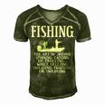 Art Of Fishing Men's Short Sleeve V-neck 3D Print Retro Tshirt Green