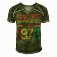 Awesome Since July 1972 Vintage 50Th Birthday 50 Years Old Men's Short Sleeve V-neck 3D Print Retro Tshirt Green