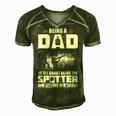 Being A Dad - Letting Him Shoot Men's Short Sleeve V-neck 3D Print Retro Tshirt Green