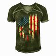 Bigfoot American Usa Flag Patriotic 4Th Of July Men's Short Sleeve V-neck 3D Print Retro Tshirt Green